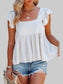 Full Size Ruffled Square Neck Cap Sleeve Blouse nicholesgifts