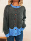 Button-Front Contrast Trim Cardigan nicholesgifts
