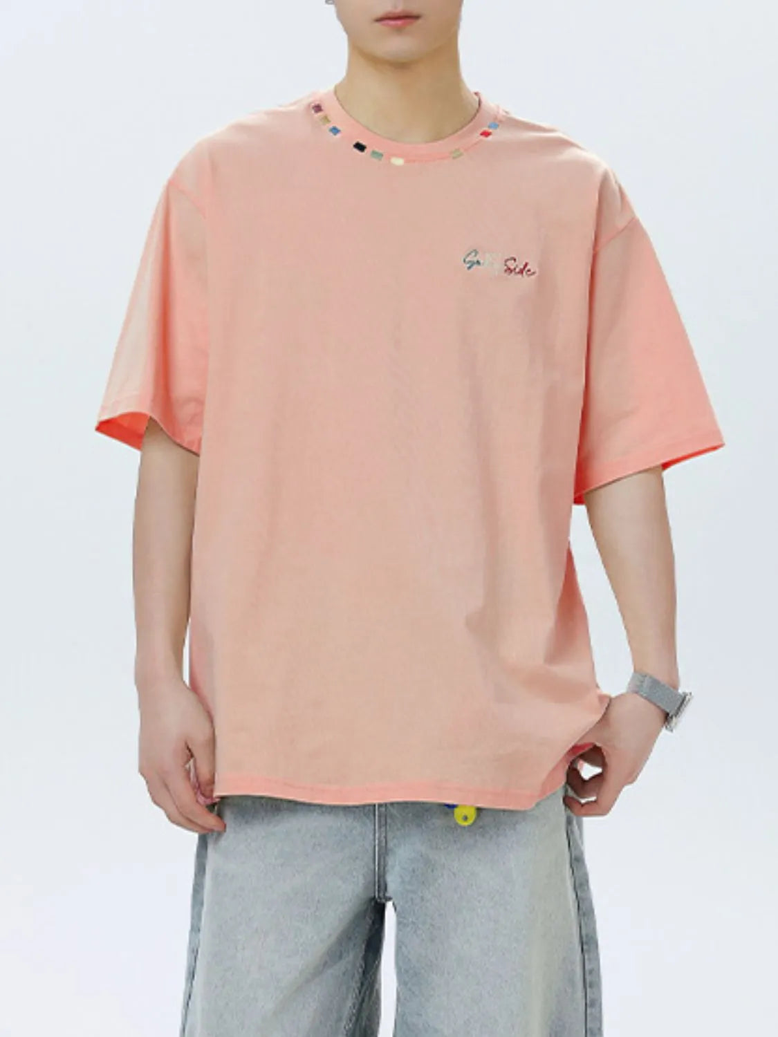 Men's Plus Size Round Neck Half Sleeve T-Shirt Trendsi