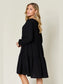 Double Take Full Size V-Neck Balloon Sleeve Tiered Dress with Pockets nicholesgifts