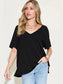 Basic Bae Full Size Bamboo Slit V-Neck Short Sleeve T-Shirt nicholesgifts