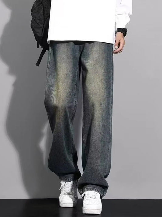 Men's Full Size Wide Leg Jeans Plus Size Trendsi
