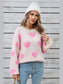 Women Angel Wings Heart Dropped Shoulder Long Sleeve Sweater nicholesgifts