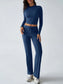 Round Neck Long Sleeve Top and Pants Set nicholesgifts