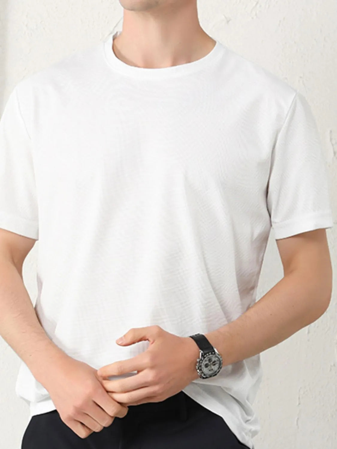 Men's Plus Size Round Neck Short Sleeve T-Shirt Trendsi