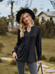 Notched Neck Flounce Sleeve Blouse nicholesgifts