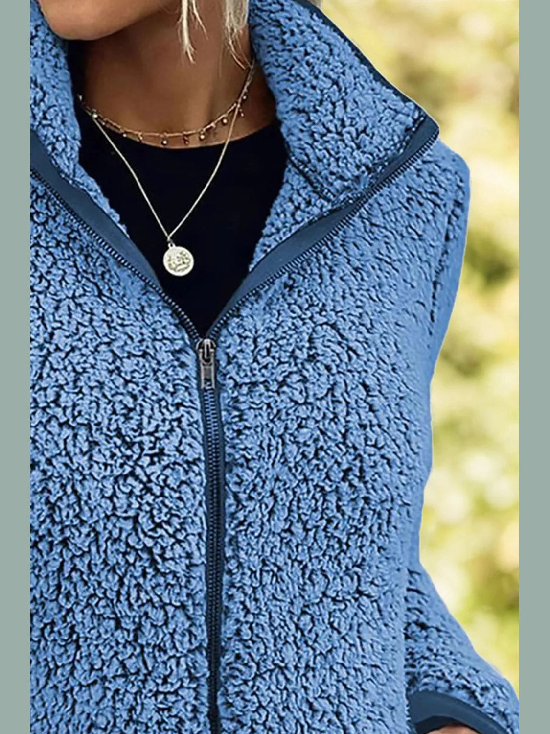 Pocketed Zip Up Turtleneck Jacket nicholesgifts