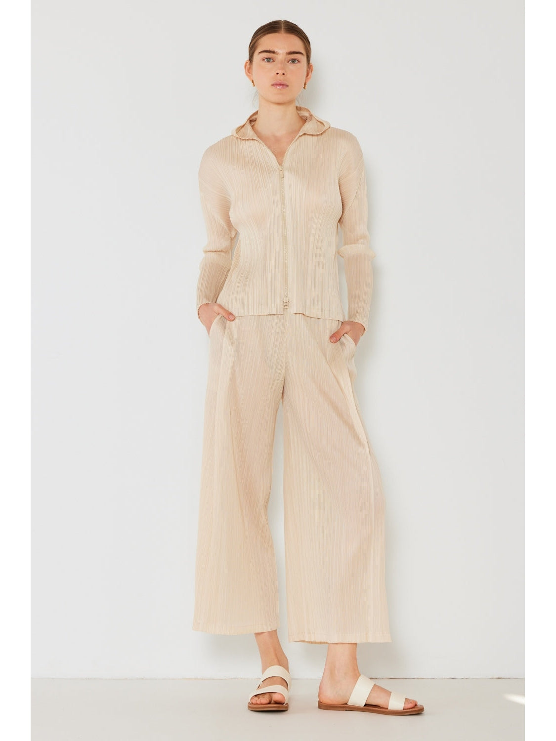 Marina West Swim Pleated Hood Jacket with 2 Way Zipper nicholesgifts