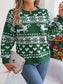 Christmas Element Round Neck Long Sleeve Sweater nicholesgifts