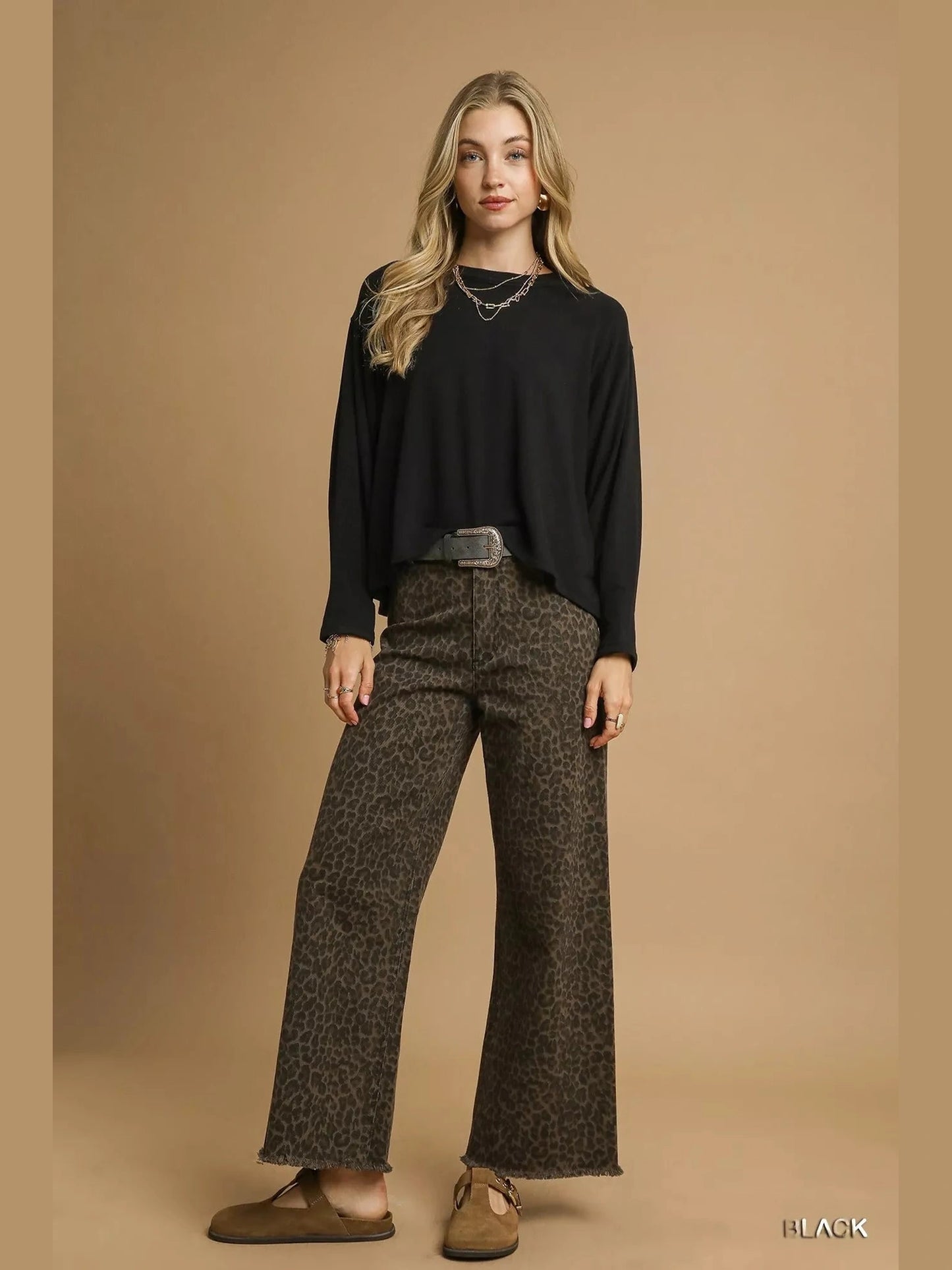Umgee Brushed Fleeve Crewneck Top Trendsi