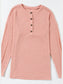 Women Quarter Button Round Neck Dropped Shoulder Knit Top nicholesgifts