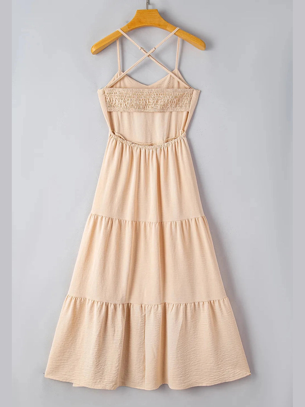 Tiered Crisscross Spaghetti Strap Dress nicholesgifts