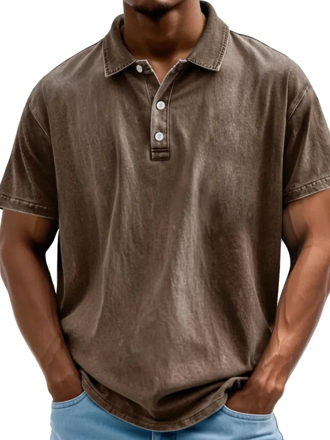 Men's Full Size Collared Neck Short Sleeve Polo Plus Size NicholesGifts