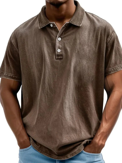 Men's Full Size Collared Neck Short Sleeve Polo Plus Size nicholesgifts