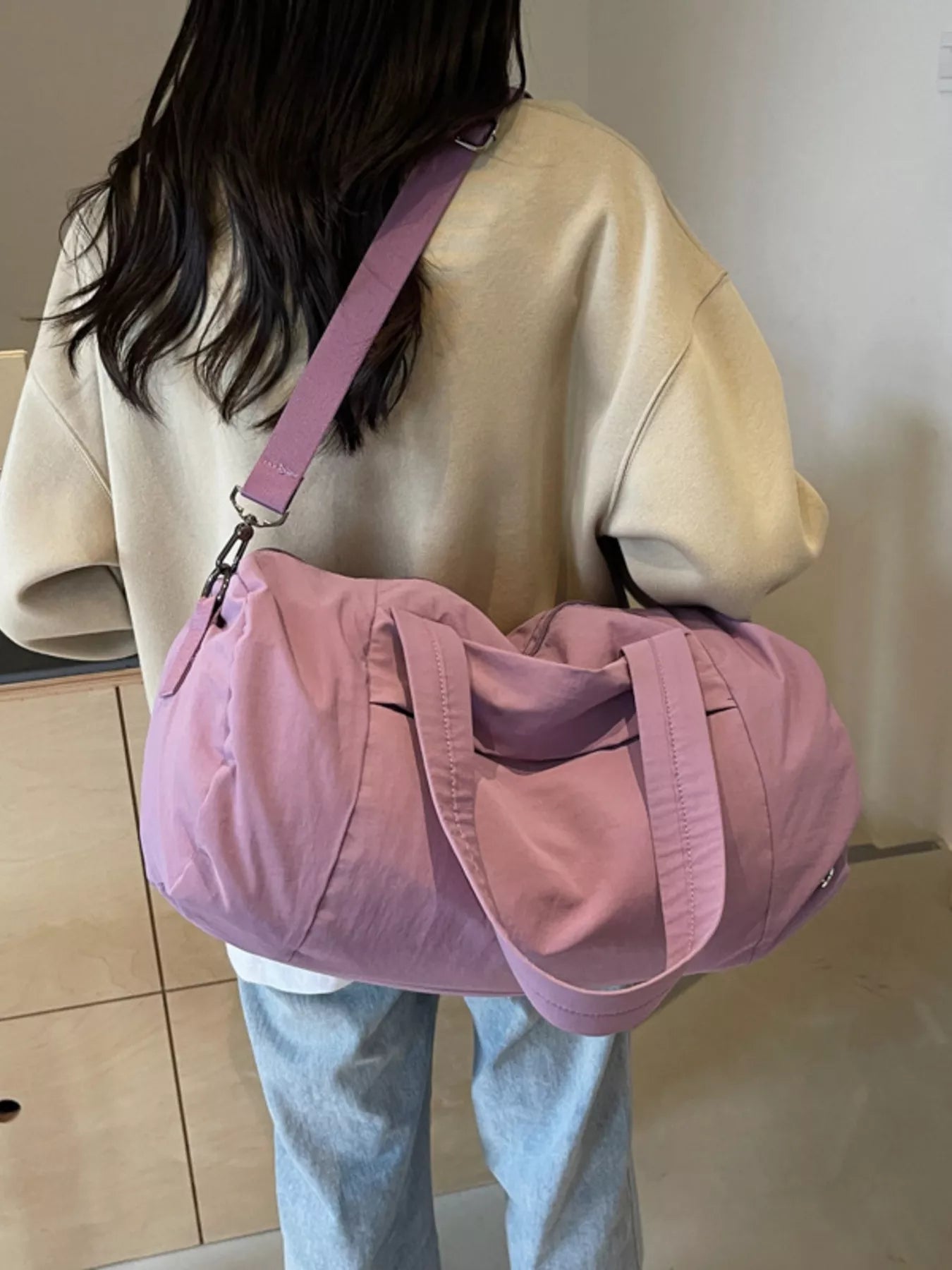 Solid Color Lightweight Travel Duffel Bag nicholesgifts