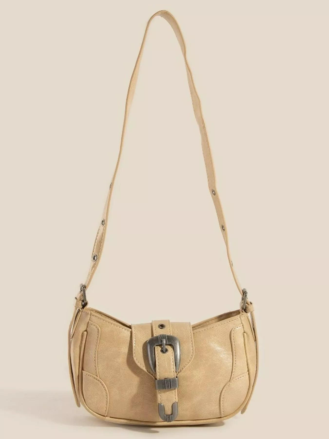 Fame Western Buckle Accent Multi Panel Shoulder Bag nicholesgifts