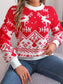 Christmas Element Round Neck Long Sleeve Sweater nicholesgifts