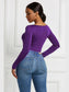 Half Zip Scoop Neck Long Sleeve Bodysuit nicholesgifts