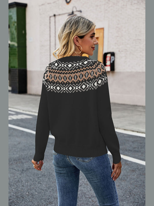 Round Neck Raglan Sleeve Sweater nicholesgifts