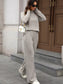 Ribbed Turtleneck Dropped Shoulder Top and Pants Sweater Set nicholesgifts