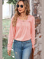 Ruched Square Neck Long Sleeve T-Shirt nicholesgifts