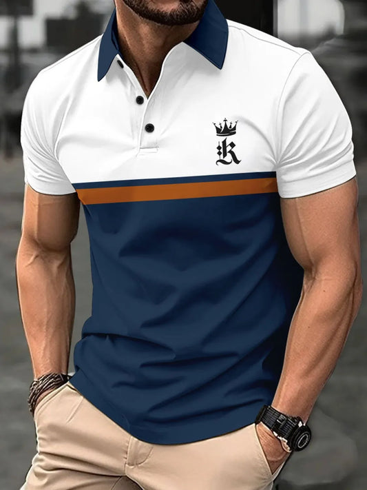 Men's Plus Size Collared Neck Short Sleeve Polo Trendsi