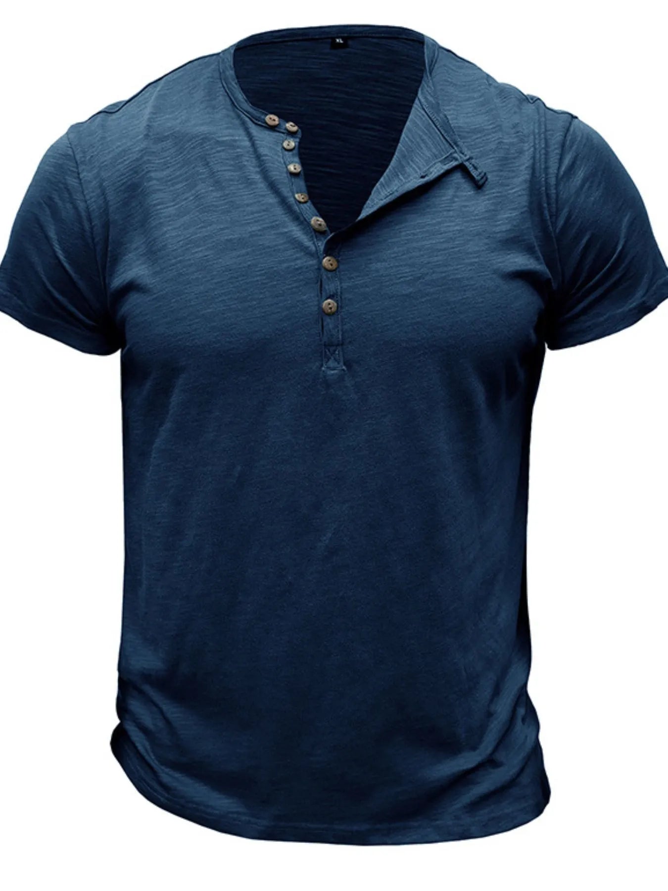 Men's Casual Henley Short Sleeve Button Top NicholesGifts