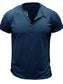 Men's Casual Henley Short Sleeve Button Top nicholesgifts
