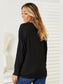Women Double Take Seam Detail Round Neck Long Sleeve Top nicholesgifts