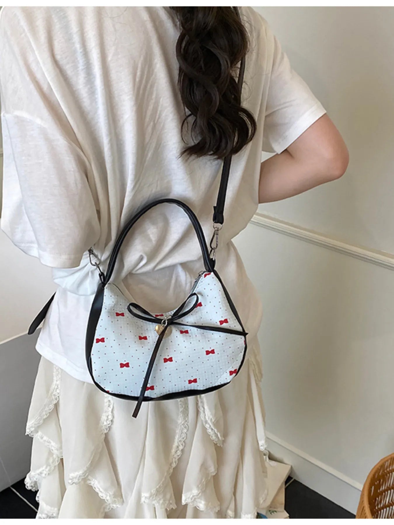 Printed Bow Shoulder Bag Trendsi