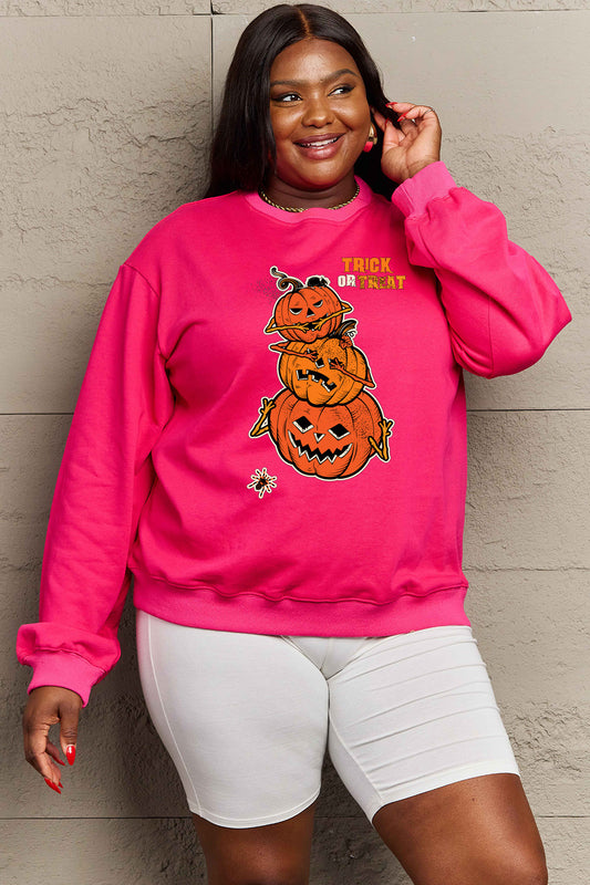 Simply Love Full Size TRICK OR TREAT Graphic Sweatshirt NicholesGifts