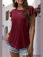Ruffled Round Neck Cap Sleeve Blouse nicholesgifts