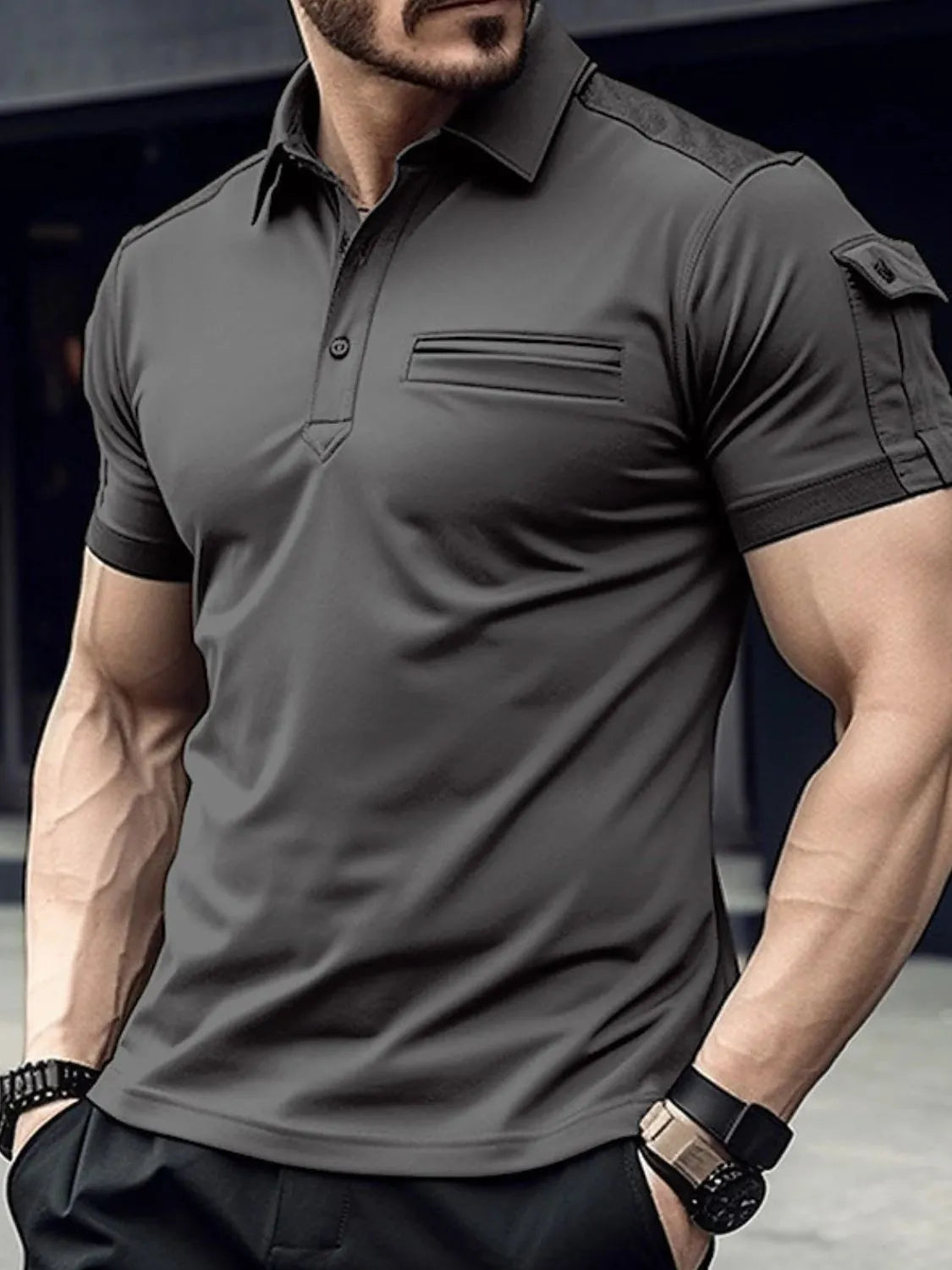 Men's Full Size Collared Neck Short Sleeve Polo Plus Size NicholesGifts