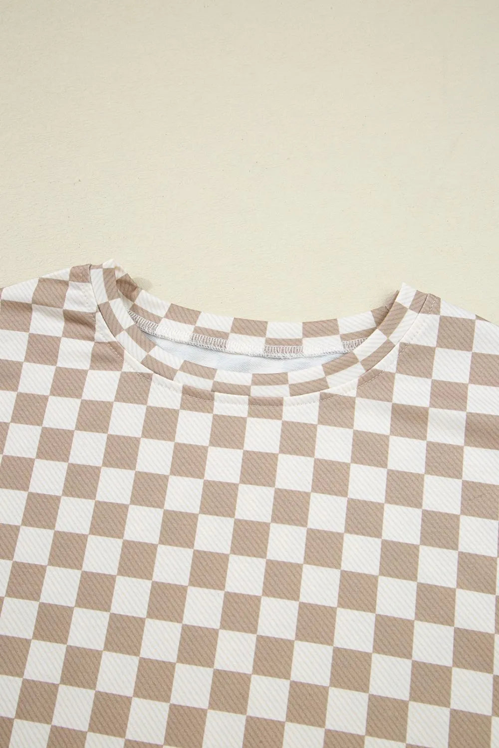 Checkered Long Sleeve Top and Skirt Two-Piece Set Trendsi