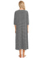 Round Neck Three-Quarter Sleeve Midi Night Dress nicholesgifts