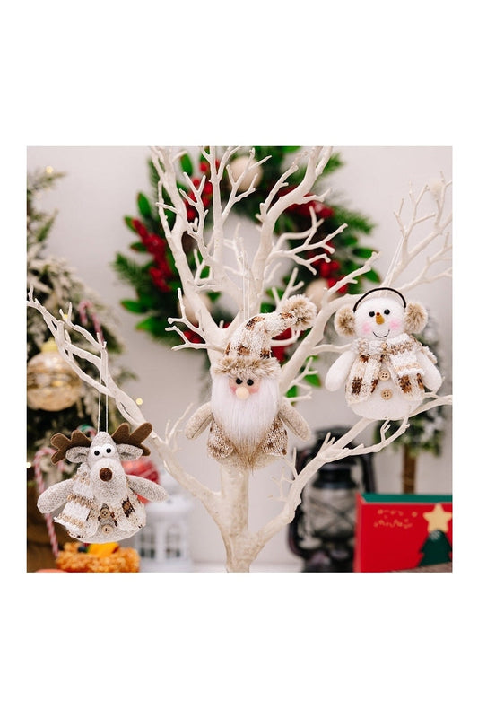 Santa Snowman Reindeer Hanging Ornament