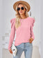 Women Round Neck Puff Long Sleeve Blouse nicholesgifts