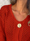 Crochet Button Up Long Sleeve Cardigan nicholesgifts