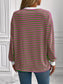 Women Ivy Lane Striped Round Neck Long Sleeve Sweatshirt nicholesgifts