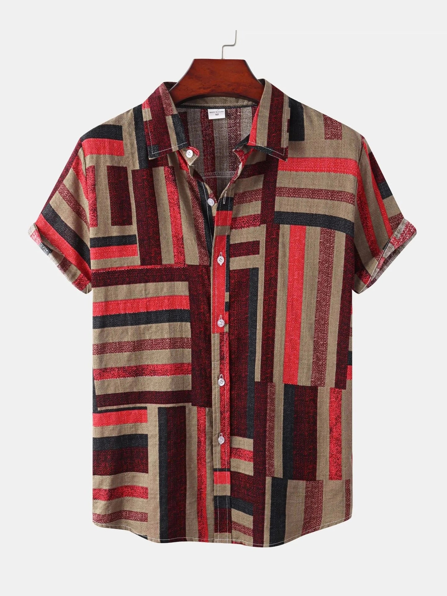Men's Plus Size Short Sleeve Button-Down Casual Shirt NicholesGifts