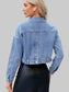 Pocketed Button Up Dropped Shoulder Denim Jacket nicholesgifts