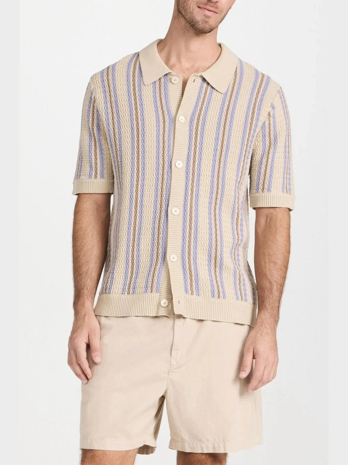 Men's Plus Size Striped Button Down Short Sleeve Shirt NicholesGifts
