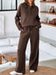 Collared Sweatshirt and High Waist Pants Active Set nicholesgifts