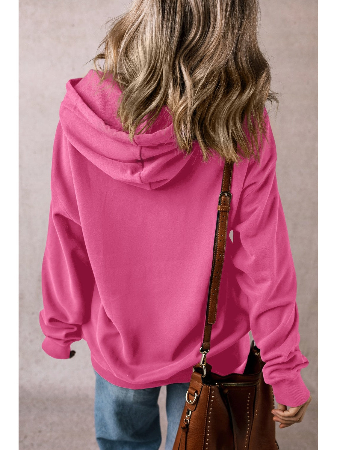 Women Drawstring Pocketed Long Sleeve Hoodie nicholesgifts