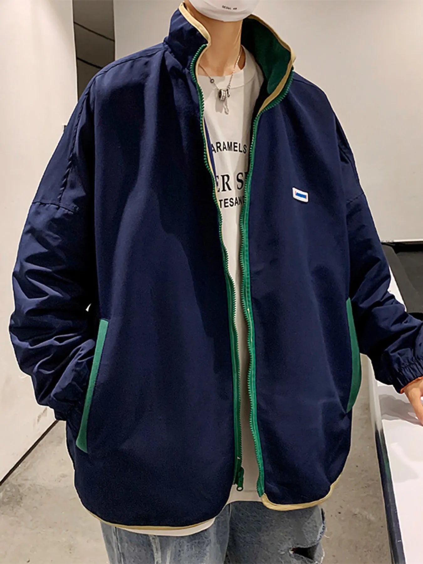 Men's Color Block Zip Up Jacket