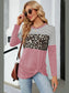 Leopard Striped Round Neck T-Shirt nicholesgifts