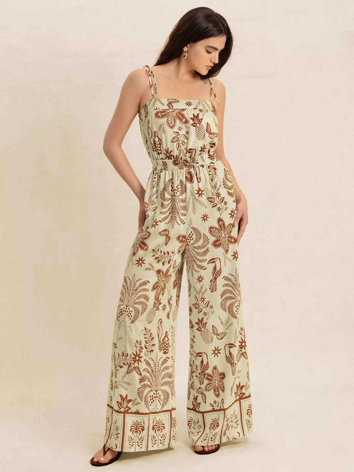 Tie Strap Wide Leg Jumpsuit nicholesgifts