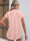Button Up Collared Neck Short Sleeve Shirt nicholesgifts