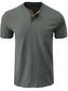 Men's Full Size Casual Henley T-Shirt with Contrast Stitching and Pocket Plus Size nicholesgifts