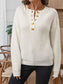 Button Detail Long Sleeve Sweater nicholesgifts